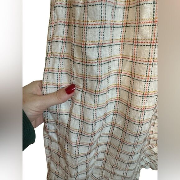 Faherty 100% Linen Lola Windowpane Smocked Puff Sleeve Mini Dress - Picture 6 of 9